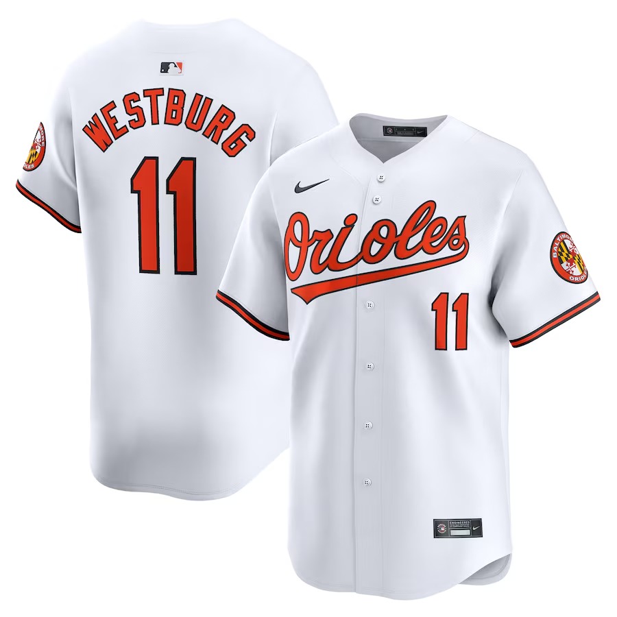 Men's Baltimore Orioles Jordan Westburg Nike White Home Limited Player Jersey - Jersey