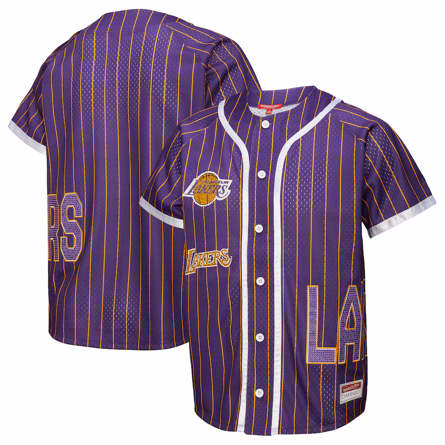 Women's Los Angeles Lakers Mitchell & Ness x DANNIJO Purple Fashion Baseball Jersey - Jersey