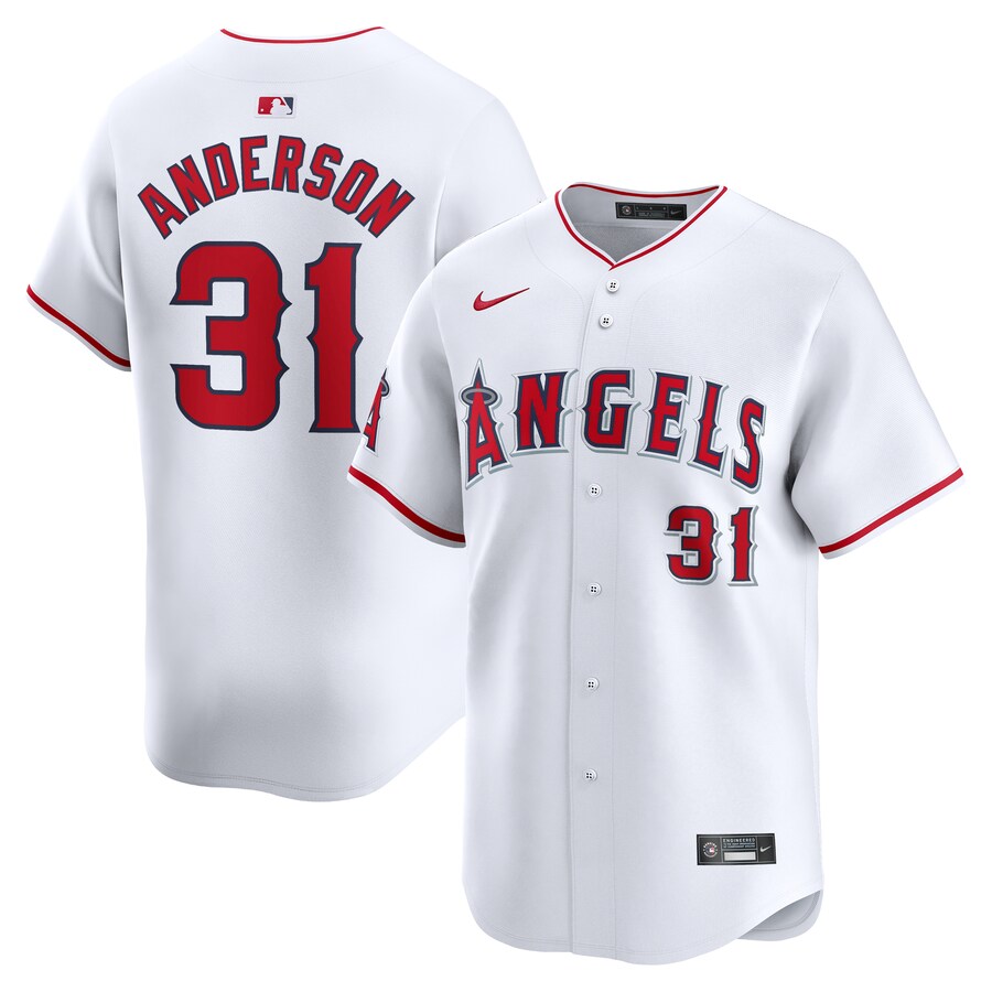 Men's Los Angeles Angels Tyler Anderson Nike White Home Limited Player Jersey - Jersey