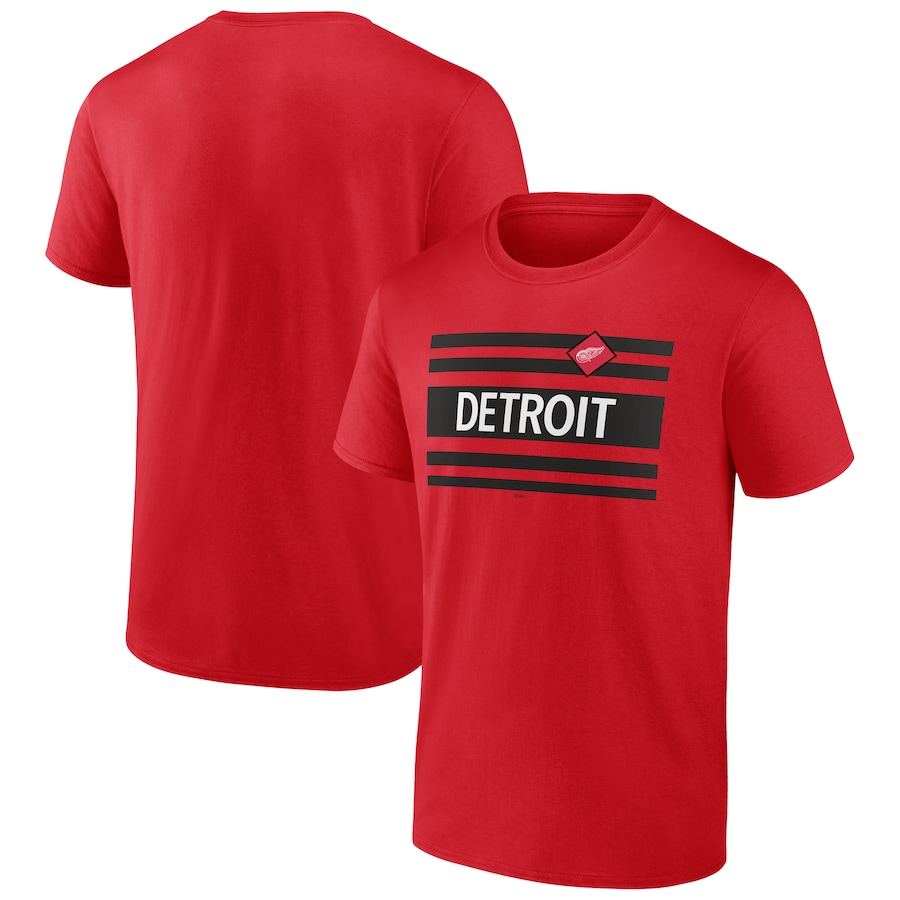 Men's Detroit Red Wings Red Jersey Inspired T-Shirt - Jersey