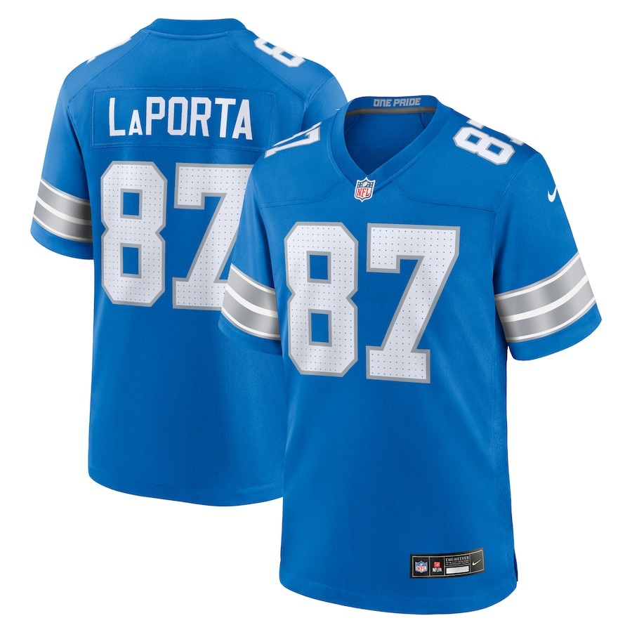Men's Detroit Lions Sam LaPorta Nike Blue Game Jersey - Jersey
