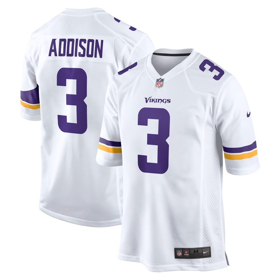 Men's Minnesota Vikings Jordan Addison Nike White Away Game Jersey - Jersey