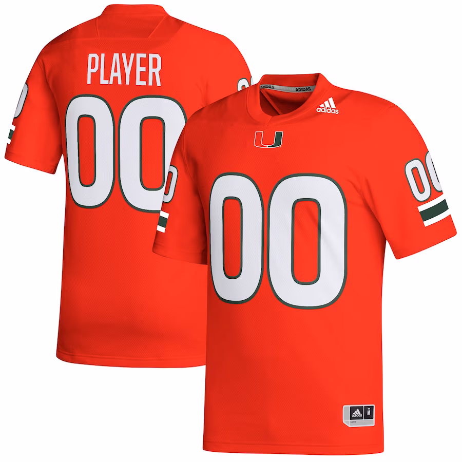 Miami Hurricanes adidas Pick-A-Player NIL Replica Football Jersey - Orange - Jersey