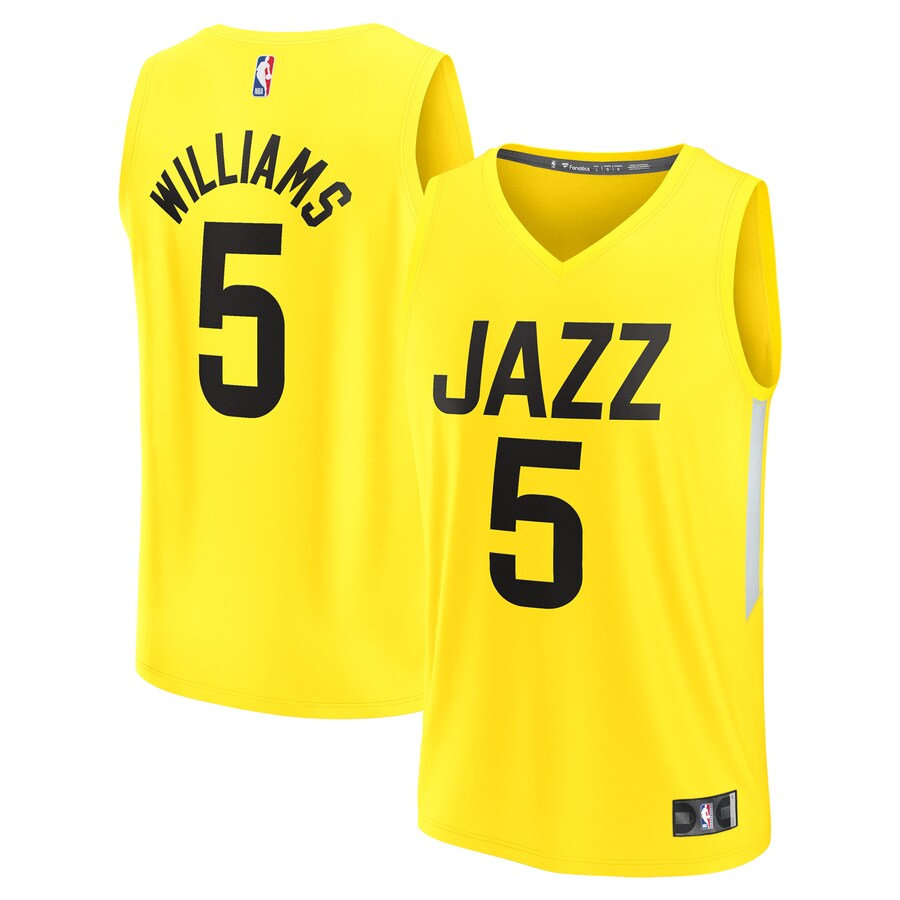 Youth Utah Jazz Cody Williams Fanatics Yellow 2024 NBA Draft Fast Break Player Jersey - Icon Edition - Jersey