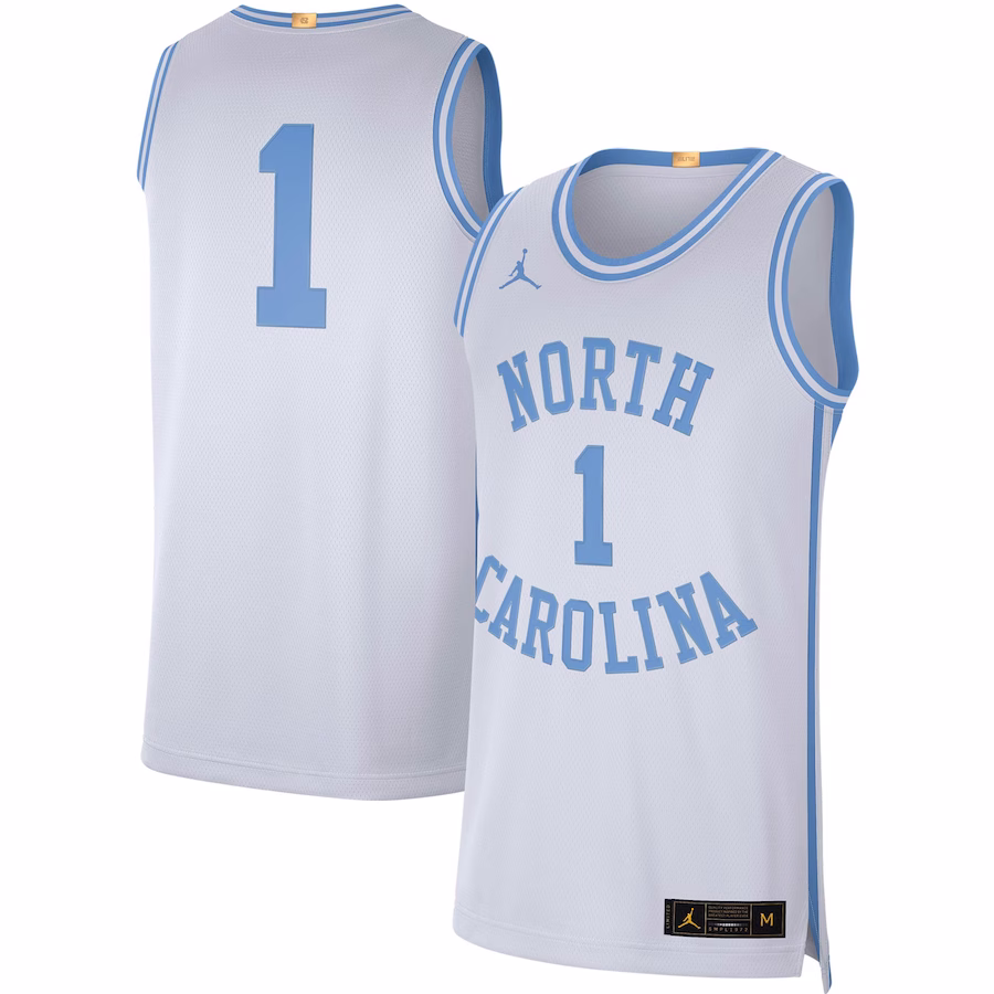 #1 North Carolina Tar Heels Jordan Brand Retro Limited Jersey - White - Jersey