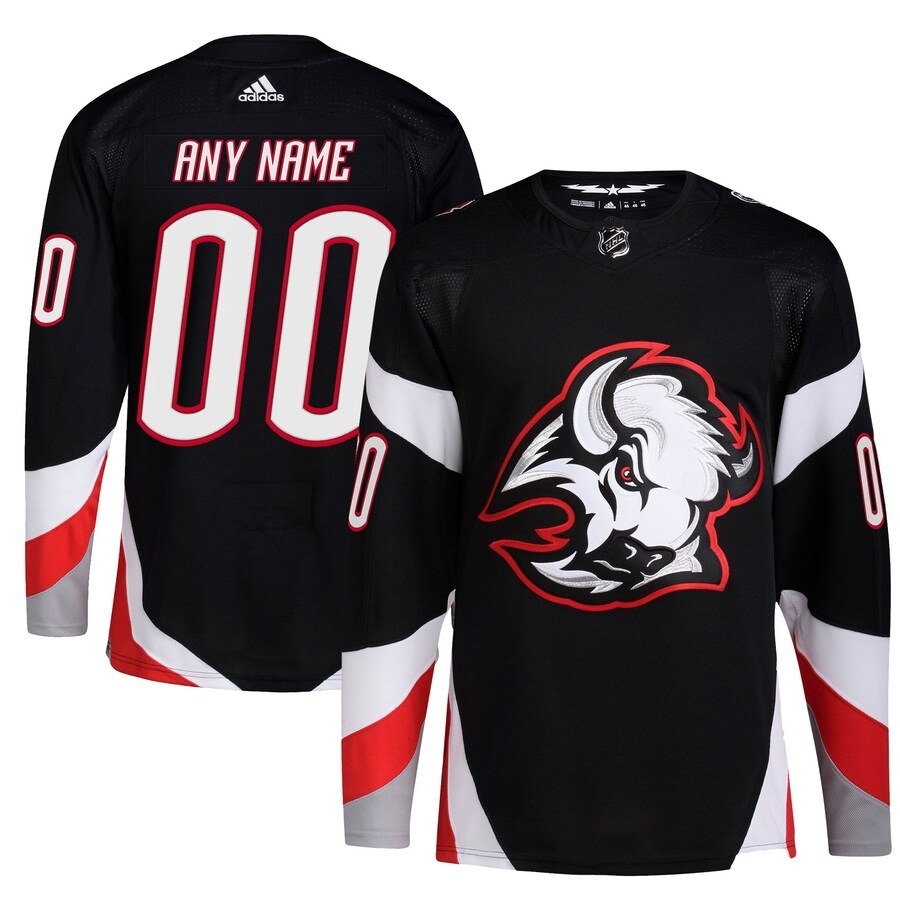 Men's Buffalo Sabres  adidas Black Alternate Authentic Pro Primegreen Custom Jersey - Jersey