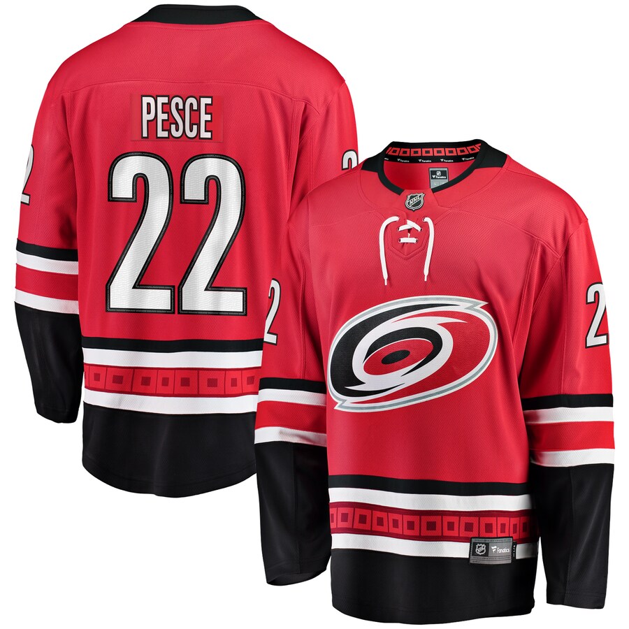 Men's Carolina Hurricanes Brett Pesce Fanatics Branded Red Alternate Breakaway Player Jersey - Jersey