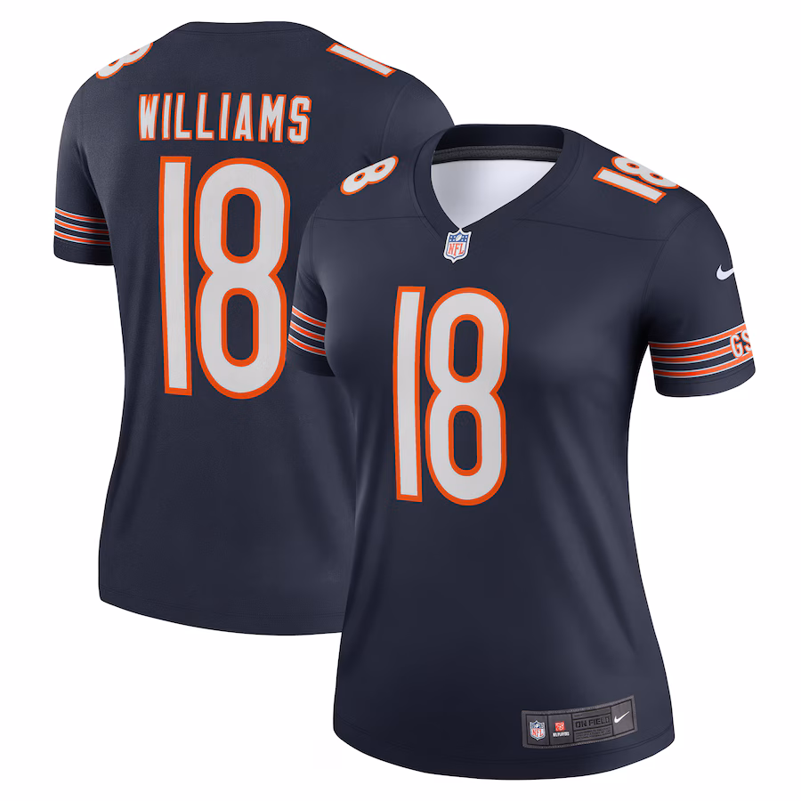 Women's Chicago Bears Caleb Williams Nike  Navy Legend Player Performance Top - Jersey