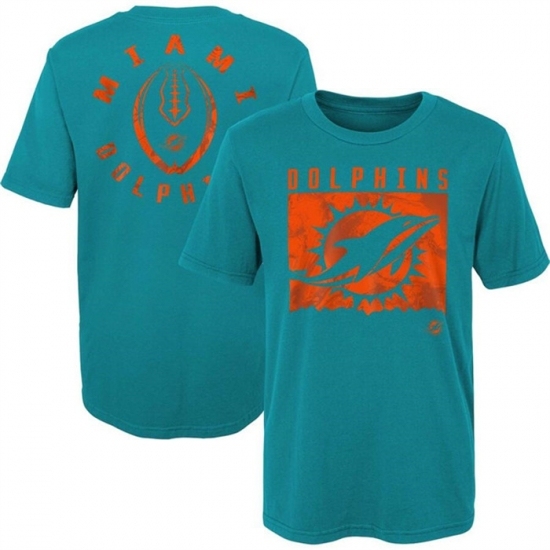 Men's Miami Dolphins Aqua Preschool Liquid Camo Logo T Shirt - Jersey