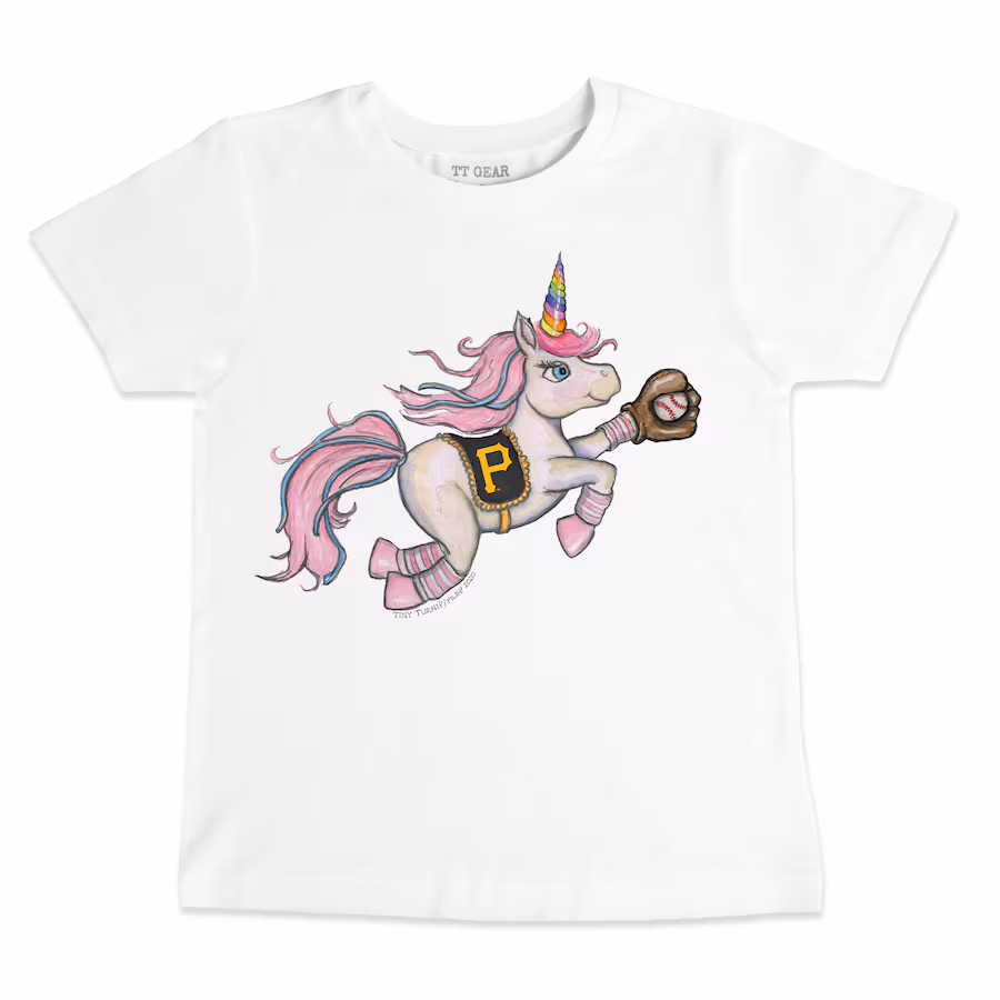 Youth Pittsburgh Pirates Tiny Turnip White Unicorn T-Shirt - Jersey