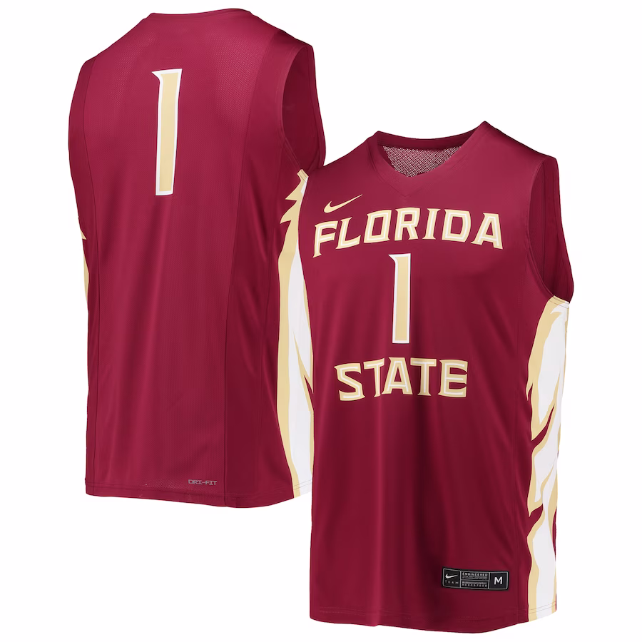 #1 Florida State Seminoles Nike Team Replica Basketball Jersey - Garnet - Jersey