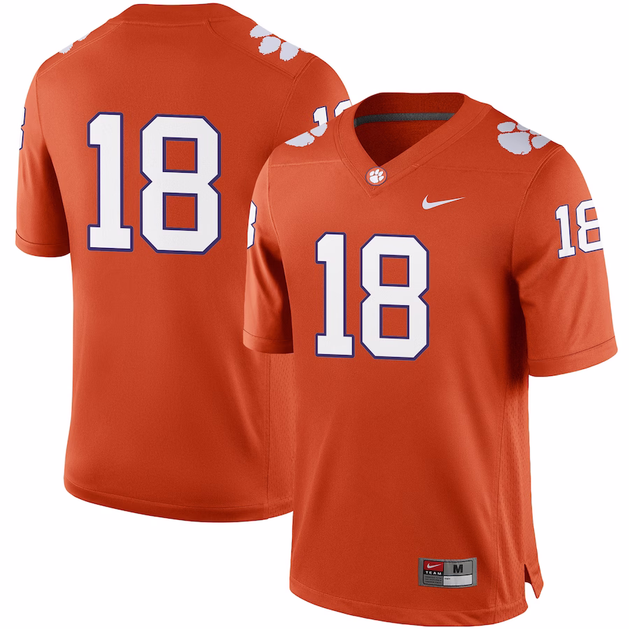#18 Clemson Tigers Nike Football Game Jersey - Orange - Jersey