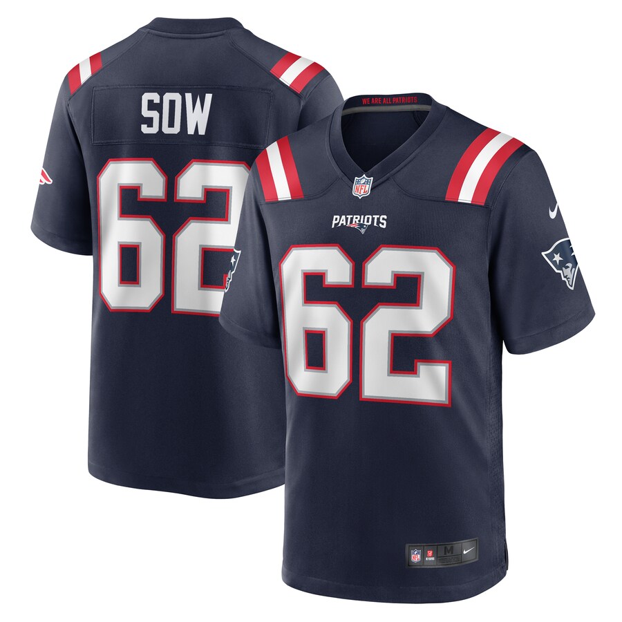 Men's New England Patriots Sidy Sow Nike  Navy Team Game Jersey - Jersey