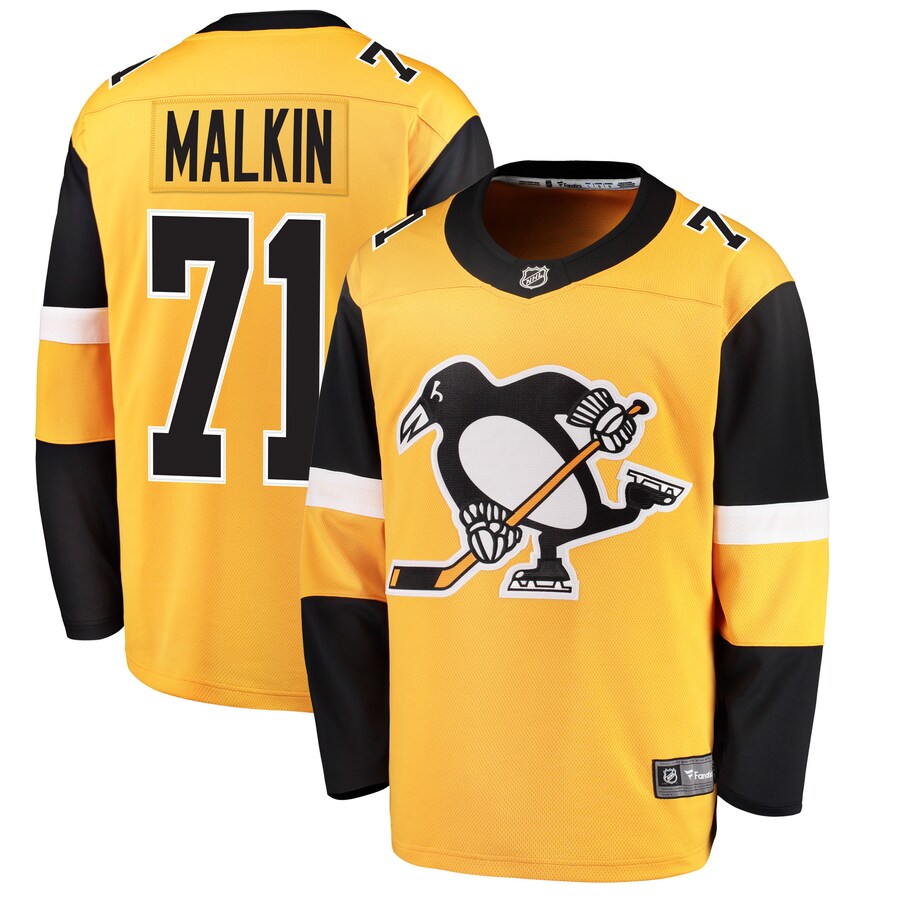 Youth Pittsburgh Penguins Evgeni Malkin Fanatics Branded Gold Alternate Breakaway Player Jersey - Jersey