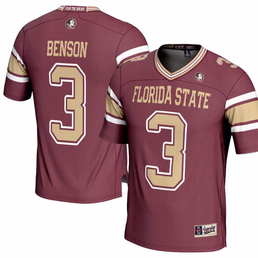 Trey Benson Florida State Seminoles GameDay Greats NIL Player Football Jersey - Garnet - Jersey