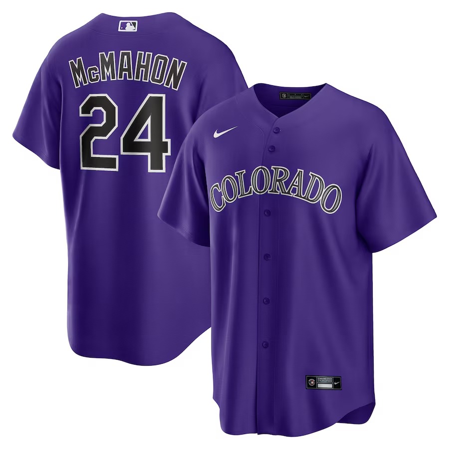 Men's Colorado Rockies Ryan McMahon Nike Purple Alternate Replica Player Jersey - Jersey