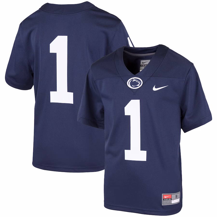 #1 Penn State Nittany Lions Nike Youth Team Replica Football Jersey - Navy - Jersey