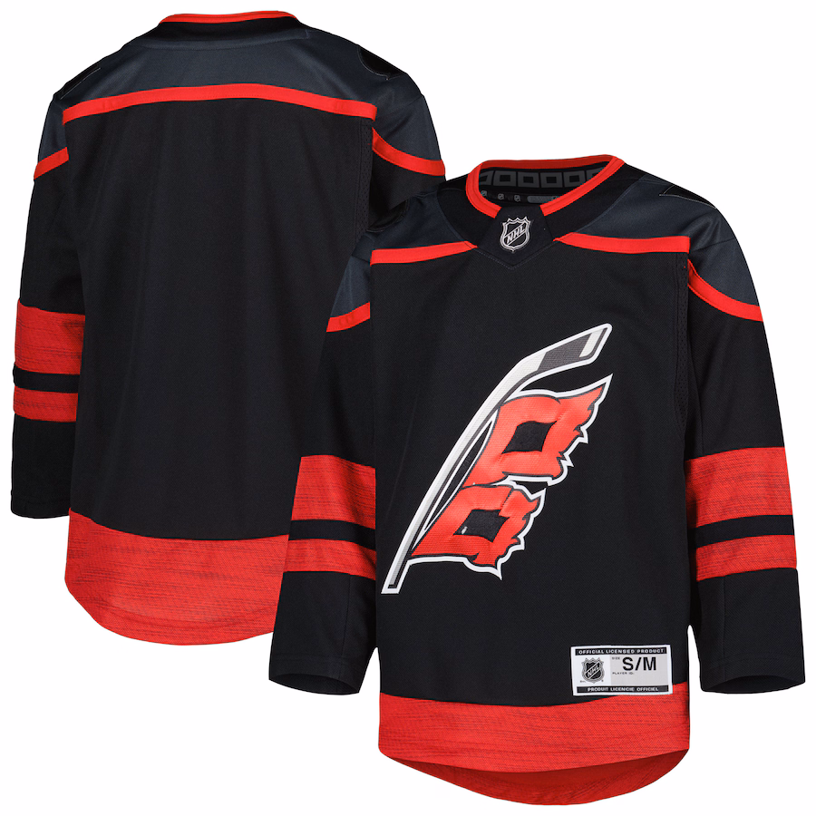 Youth Carolina Hurricanes Black 2021/22 Alternate Premier Jersey - Jersey