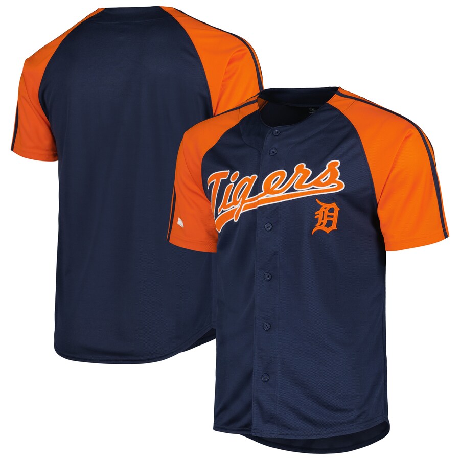 Men's  Detroit Tigers Stitches Navy Team Raglan Jersey - Jersey
