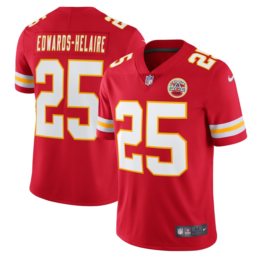 Men's Kansas City Chiefs Clyde Edwards-Helaire Nike Red Vapor Limited Jersey - Jersey