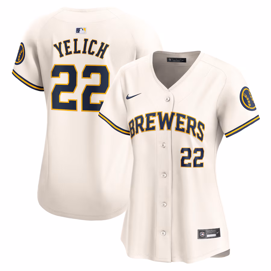 Women's Milwaukee Brewers Christian Yelich Nike Cream Home Limited Player Jersey - Jersey