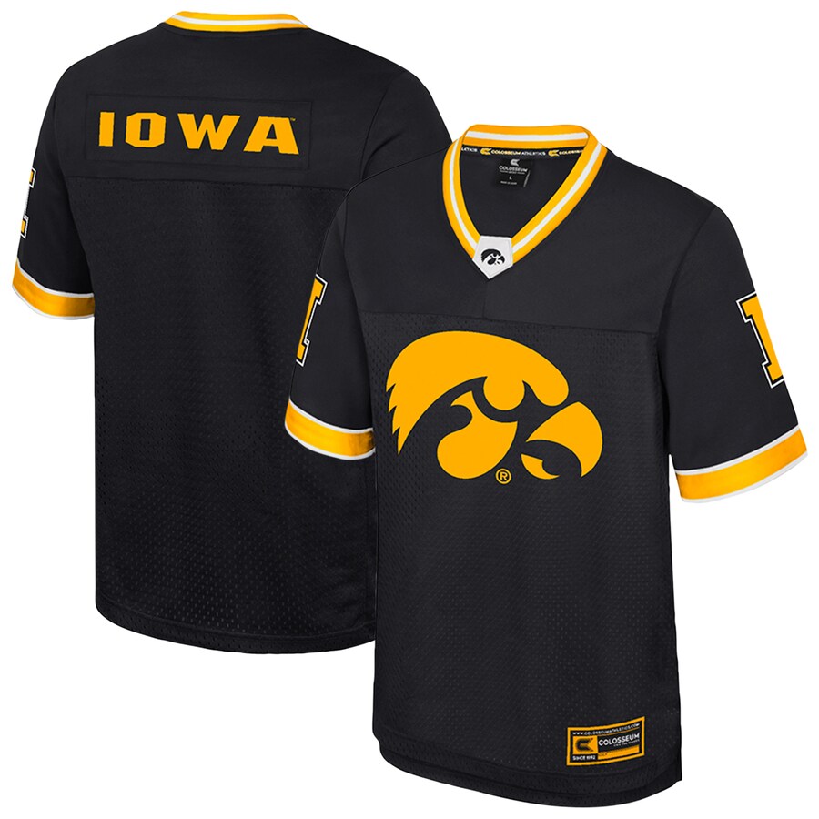 Men's Colosseum  Black Iowa Hawkeyes Nothing But The Hits Football Jersey - Jersey