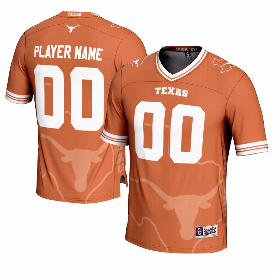 Texas Longhorns GameDay Greats Youth Icon Print NIL Pick-A-Player Football Jersey - Texas Orange - Jersey