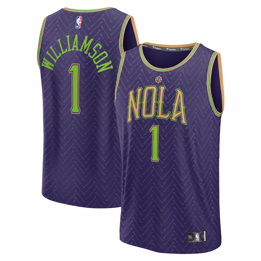 Youth New Orleans Pelicans Zion Williamson Fanatics Purple 2024/25 Fast Break Player Jersey - City Edition - Jersey