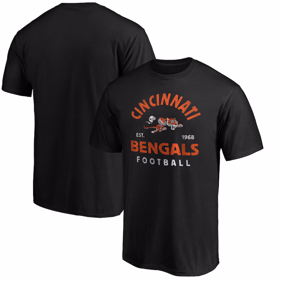 Men's Cincinnati Bengals Black Vintage Arch T-Shirt - Jersey
