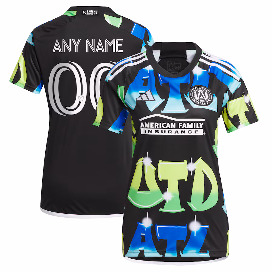 Women's Atlanta United FC  adidas Black 2023 The 404 Replica Custom Jersey - Jersey