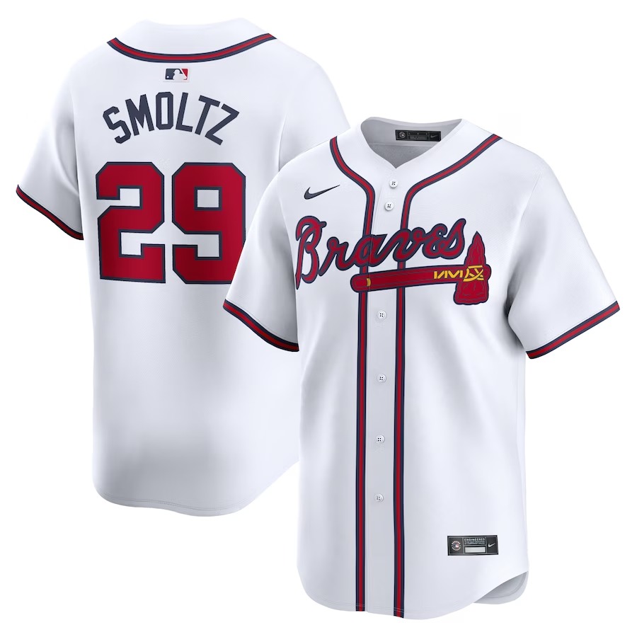 Men's Atlanta Braves John Smoltz Nike White Home Limited Player Jersey - Jersey