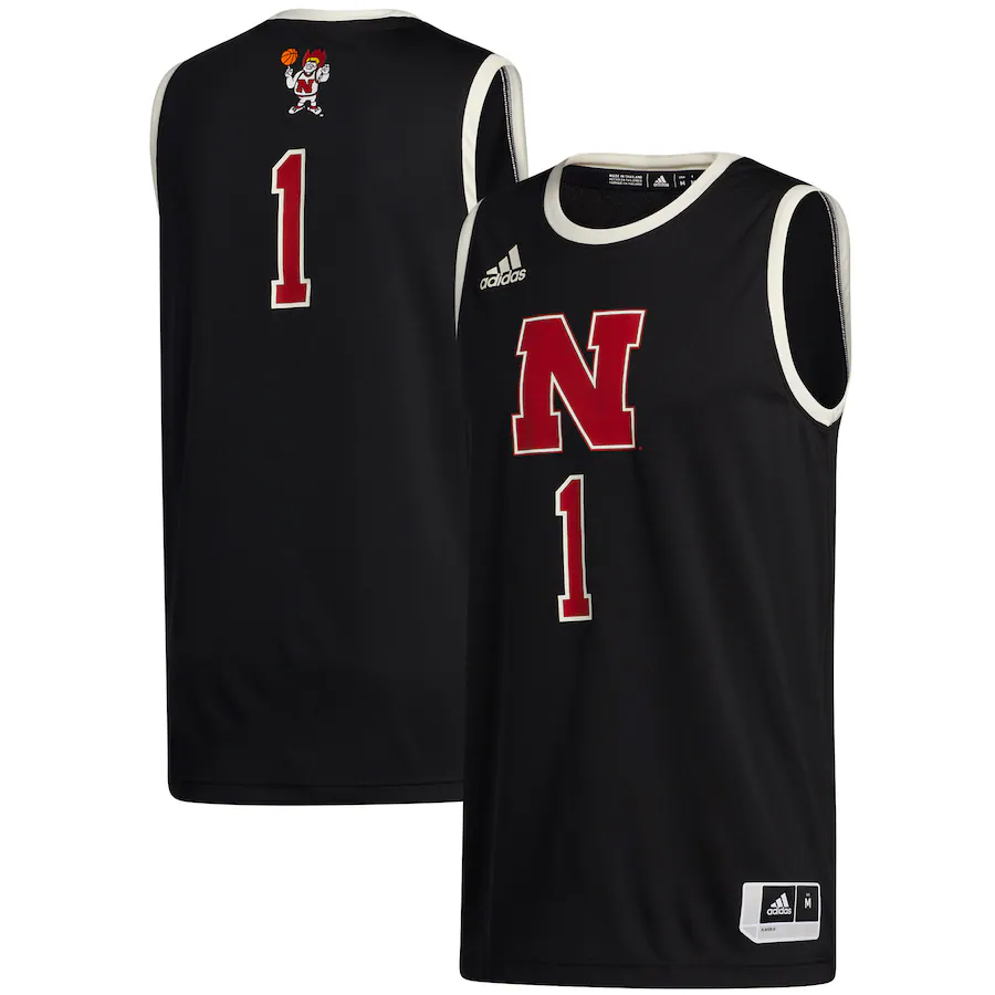 #1 Nebraska Huskers adidas Swingman Jersey - Black - Jersey