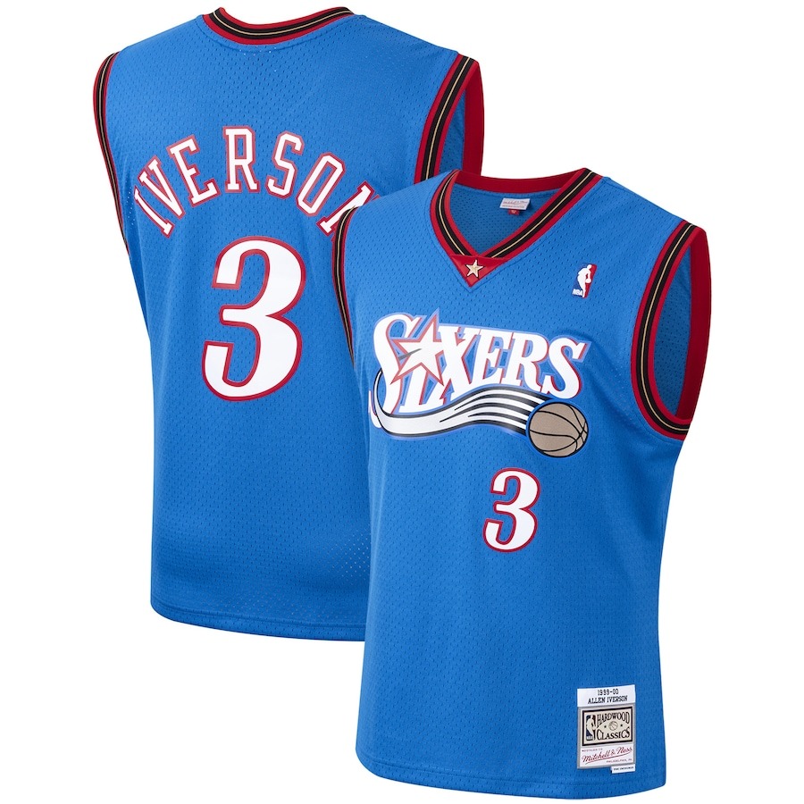 Men's Philadelphia 76ers Allen Iverson Mitchell & Ness Royal 1999/2000 Hardwood Classics Swingman Jersey - Jersey