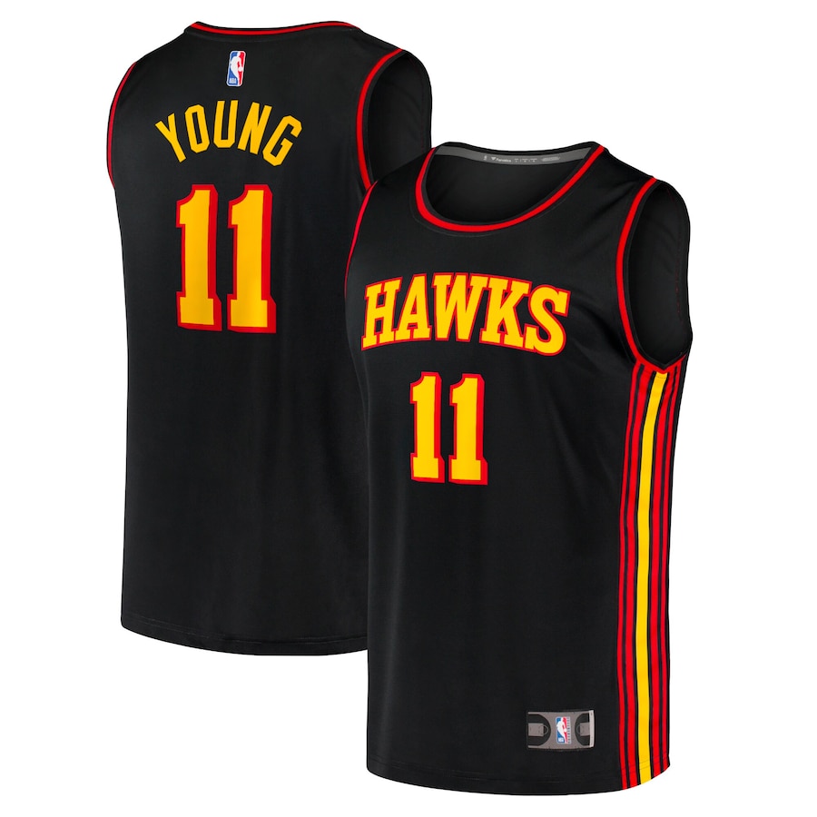 Youth Atlanta Hawks Trae Young Fanatics Black Fast Break Player Jersey - Statement Edition - Jersey