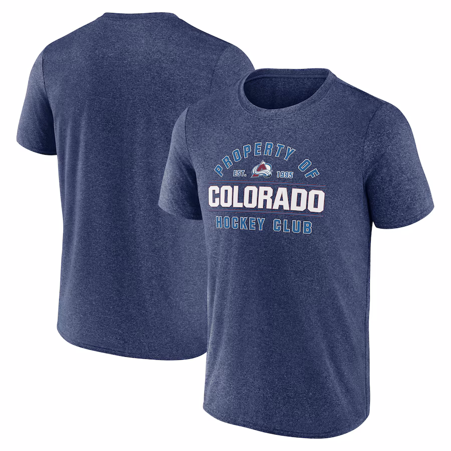 Men's Colorado Avalanche Fanatics Heather Heather Blue Property Of T-Shirt - Jersey