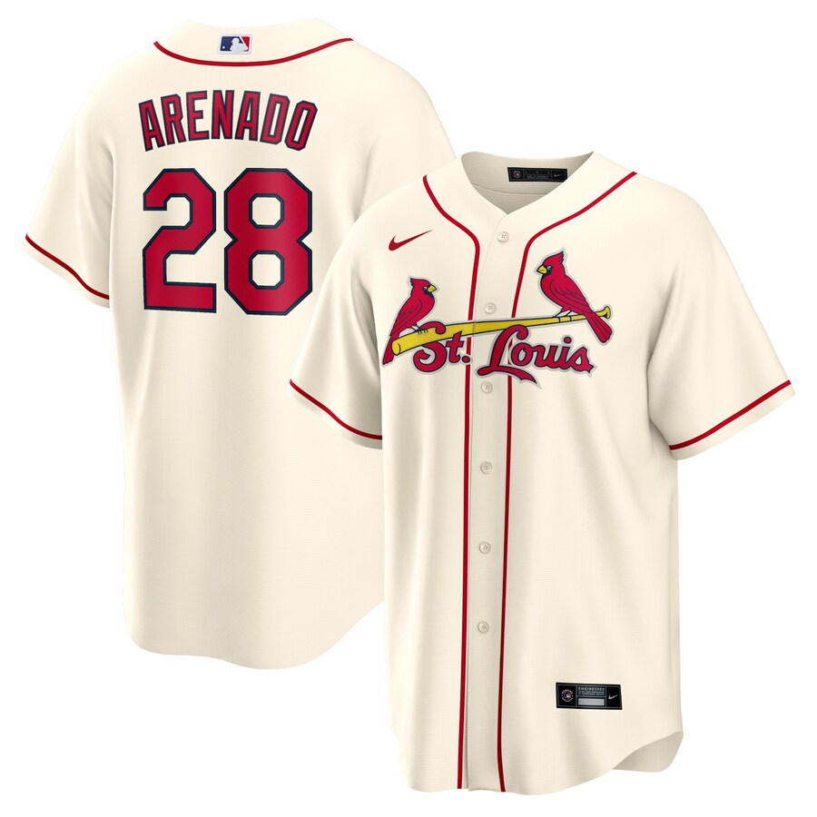 Men's St. Louis Cardinals Nolan Arenado Nike Cream Alternate 2 Replica Jersey - Jersey