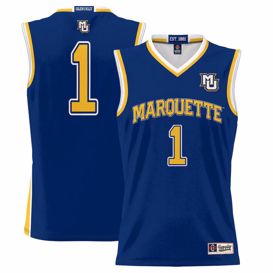 #1 Marquette Golden Eagles GameDay Greats Youth Lightweight Basketball Jersey - Navy - Jersey