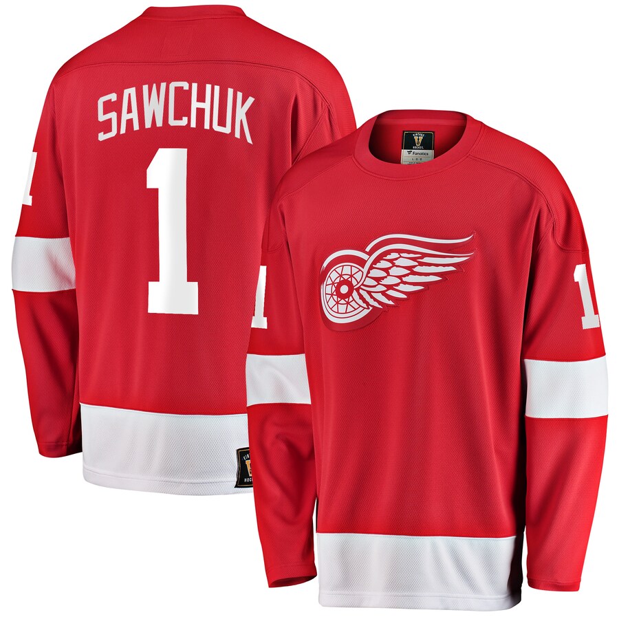 Men's Detroit Red Wings Terry Sawchuk Fanatics Branded Red Premier Breakaway Retired Player Jersey - Jersey