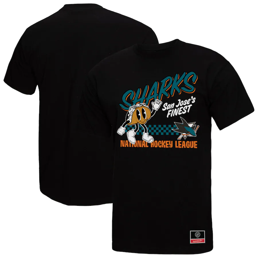 Men's San Jose Sharks Mitchell & Ness Black Local Food T-Shirt - Jersey