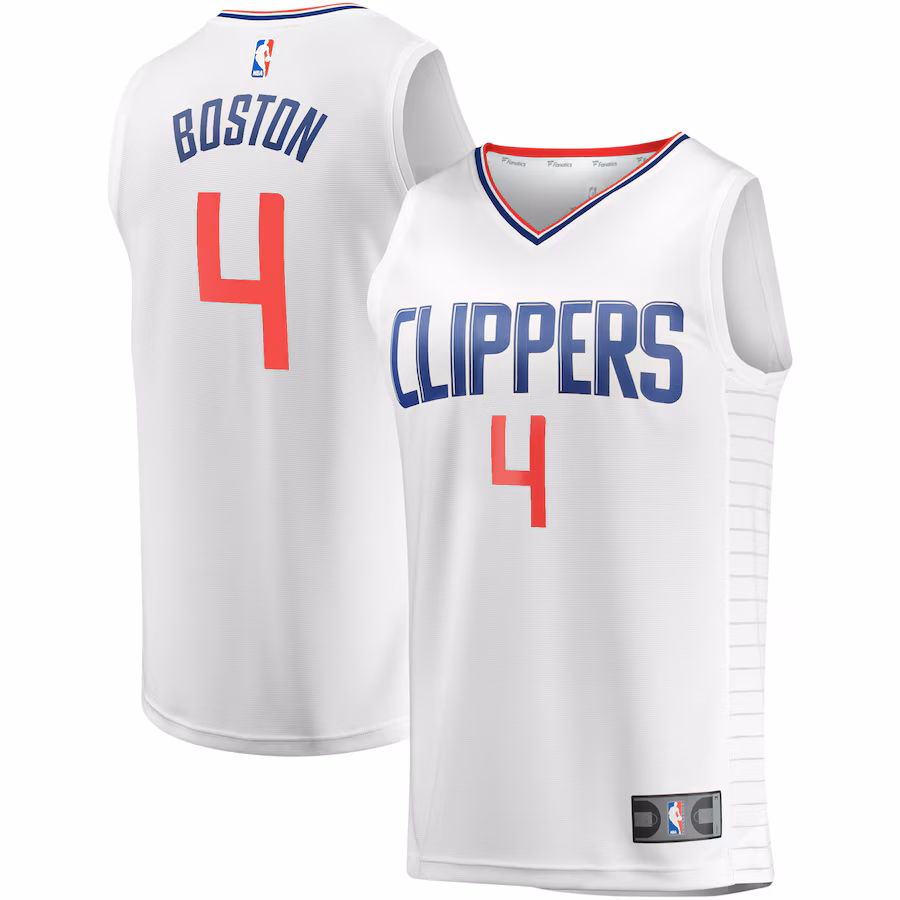 Youth LA Clippers Brandon Boston Fanatics White Fast Break Player Jersey - Association Edition - Jersey