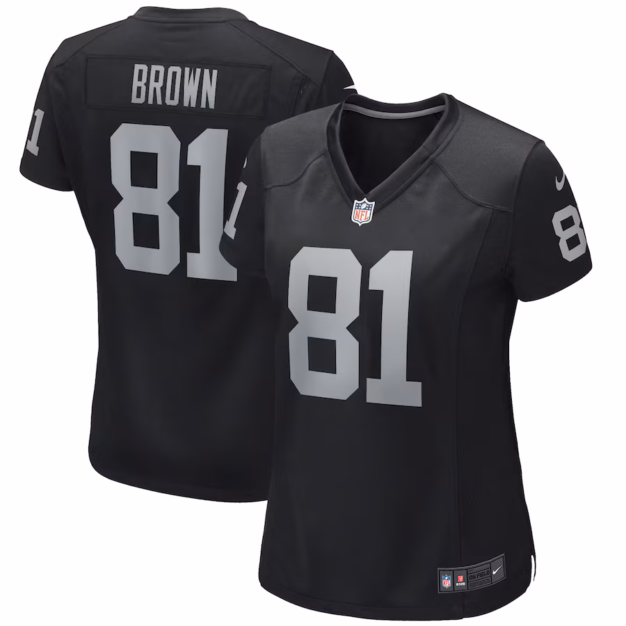 Women's Las Vegas Raiders Tim Brown Nike Black Game Retired Player Jersey - Jersey