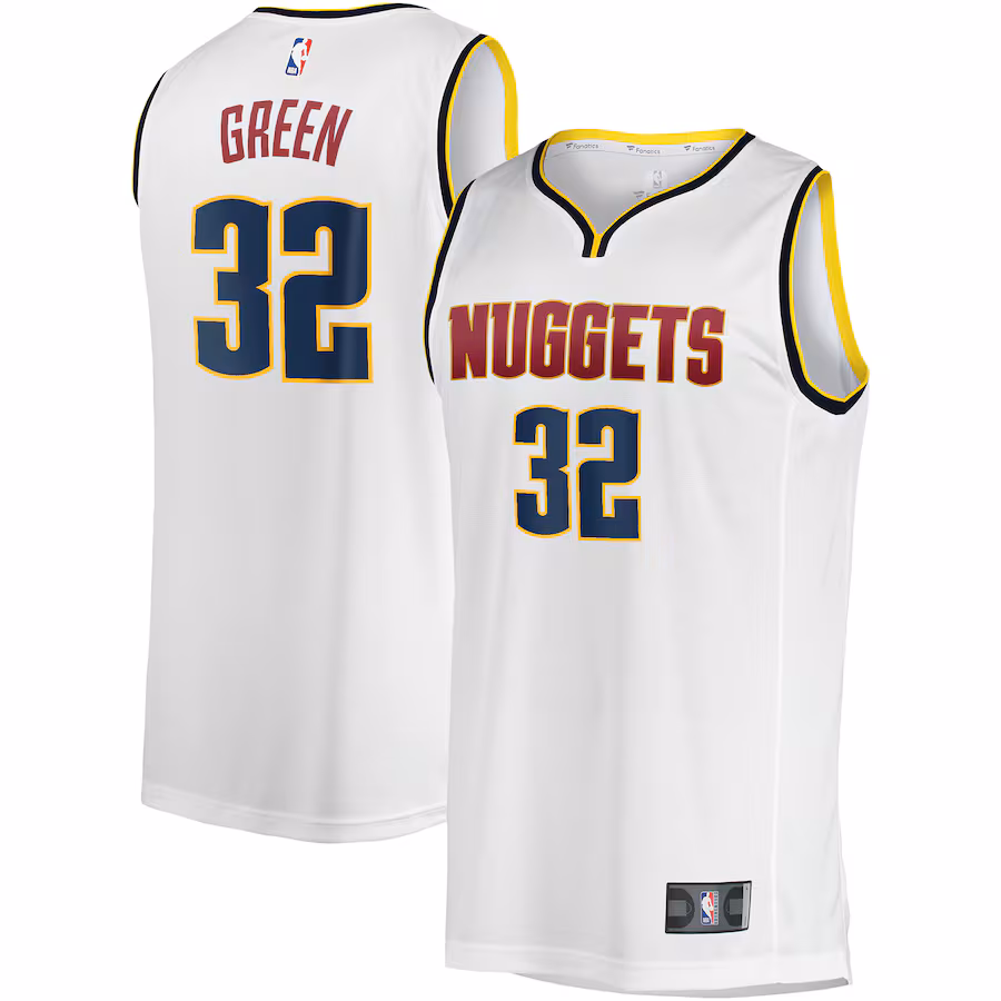 Men's Denver Nuggets Jeff Green Fanatics White Fast Break Player Jersey - Association Edition - Jersey
