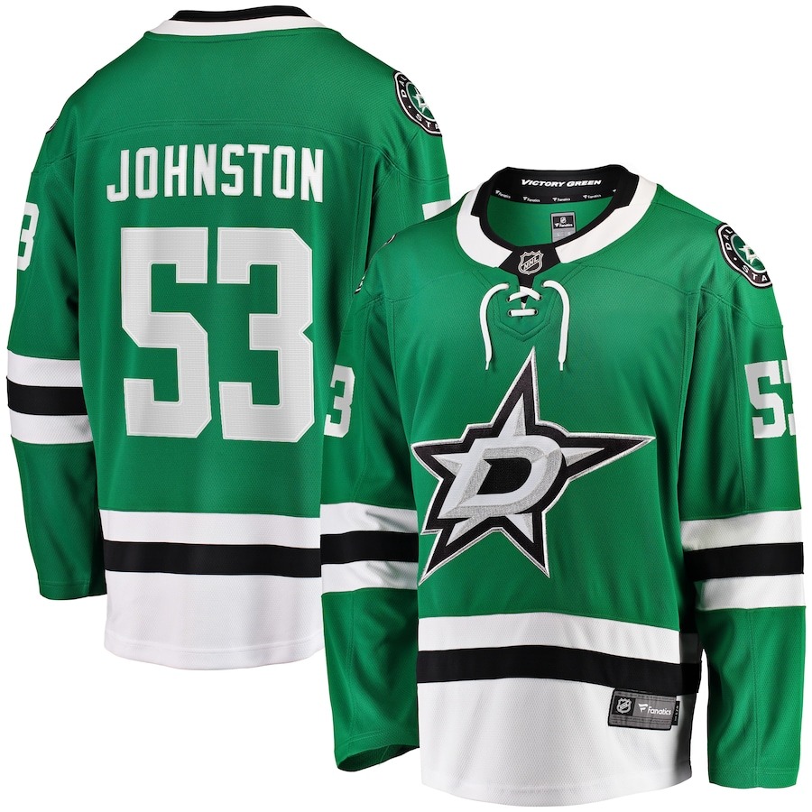 Men's Dallas Stars Wyatt Johnston Fanatics Branded Kelly Green Home Breakaway Player Jersey - Jersey