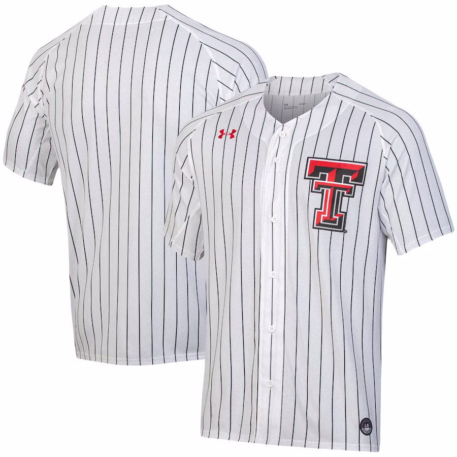 Texas Tech Red Raiders Under Armour Softball Button-Up Jersey - White - Jersey