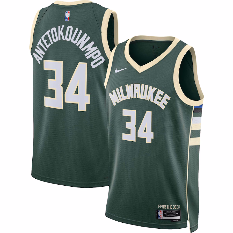 Unisex Milwaukee Bucks Giannis Antetokounmpo Nike Hunter Green Swingman Jersey - Icon Edition - Jersey