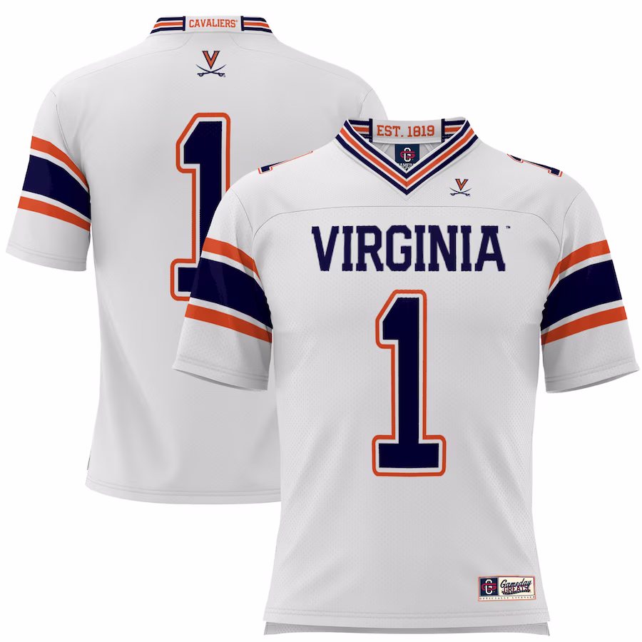 #1 Virginia Cavaliers GameDay Greats Youth Football Jersey - White - Jersey
