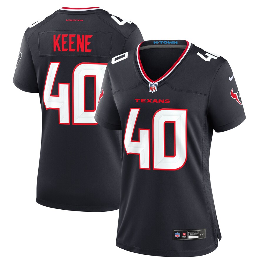 Women's Houston Texans Dalton Keene Nike Navy Team Game Jersey - Jersey