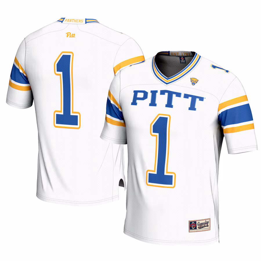 Men's GameDay Greats #1 White Pitt Panthers Football Jersey - Jersey