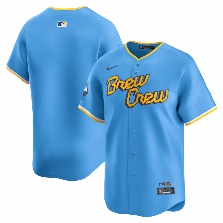 Men's Milwaukee Brewers Nike Light Blue City Connect Limited Jersey - Jersey