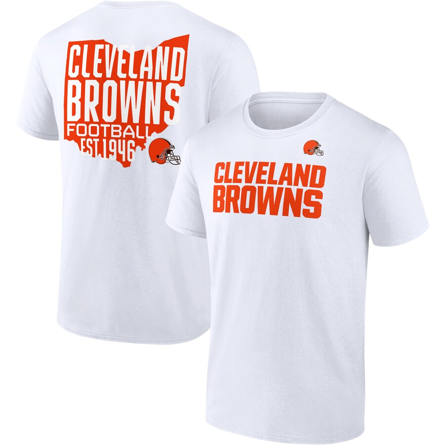 Men's Cleveland Browns Fanatics White Hot Shot State T-Shirt - Jersey